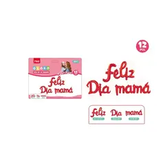 GENERICO - Set Globos Feliz Día Mamá Rojo Cursivo 12Pcs