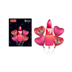 GENERICO - Set Globos Femenino Con Labial Y Te Amo