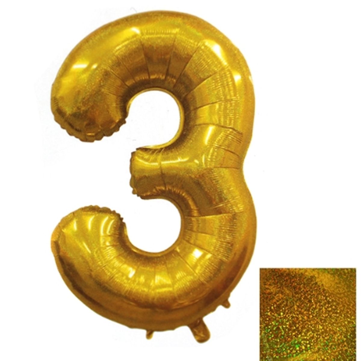 GENERICO - Globo Numero Metalizado Laser 3