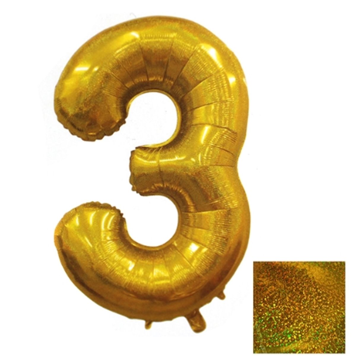 GENERICO - Globo Numero Metalizado Laser 3