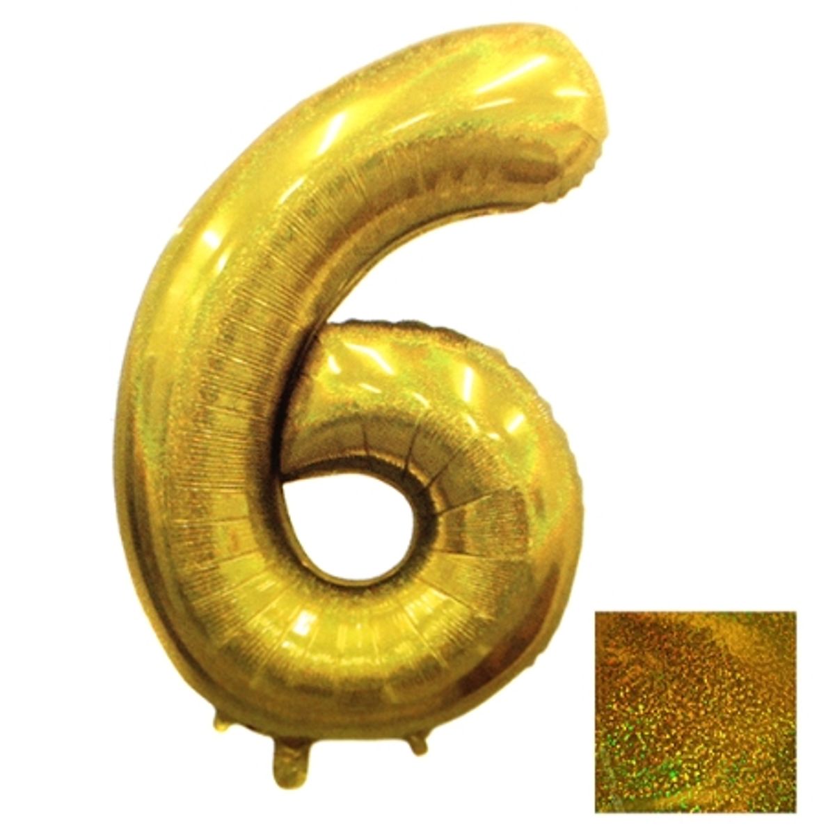 GENERICO - Globo Numero Metalizado Laser 6