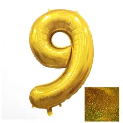 GENERICO - Globo Numero Metalizado Laser 9