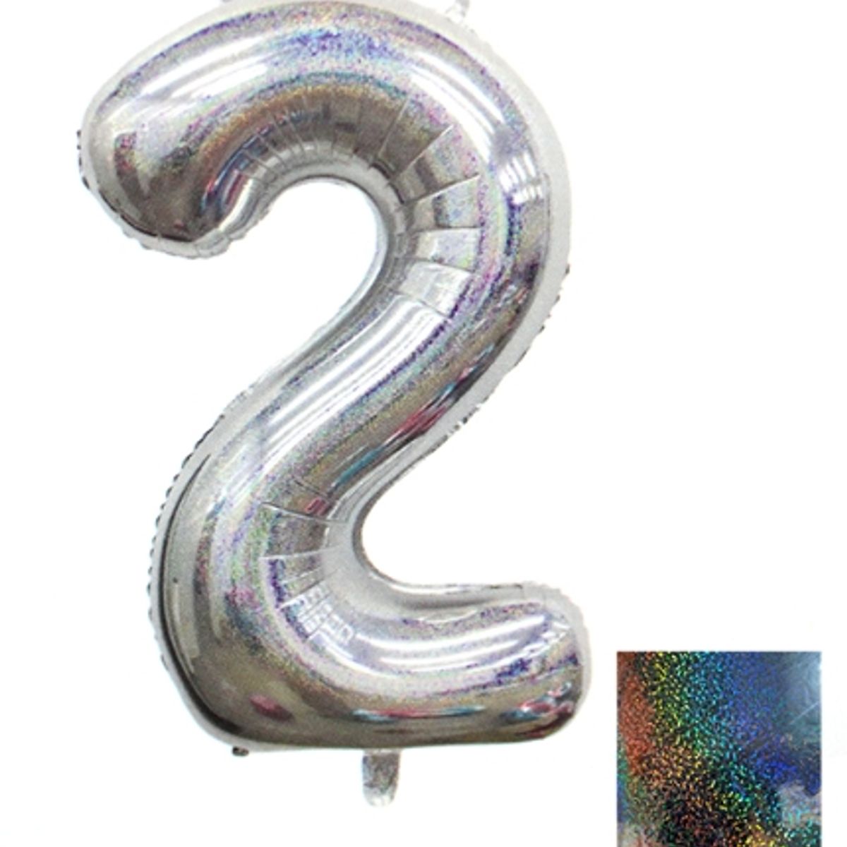 GENERICO - Globo Metal Numero Color Plateado 2