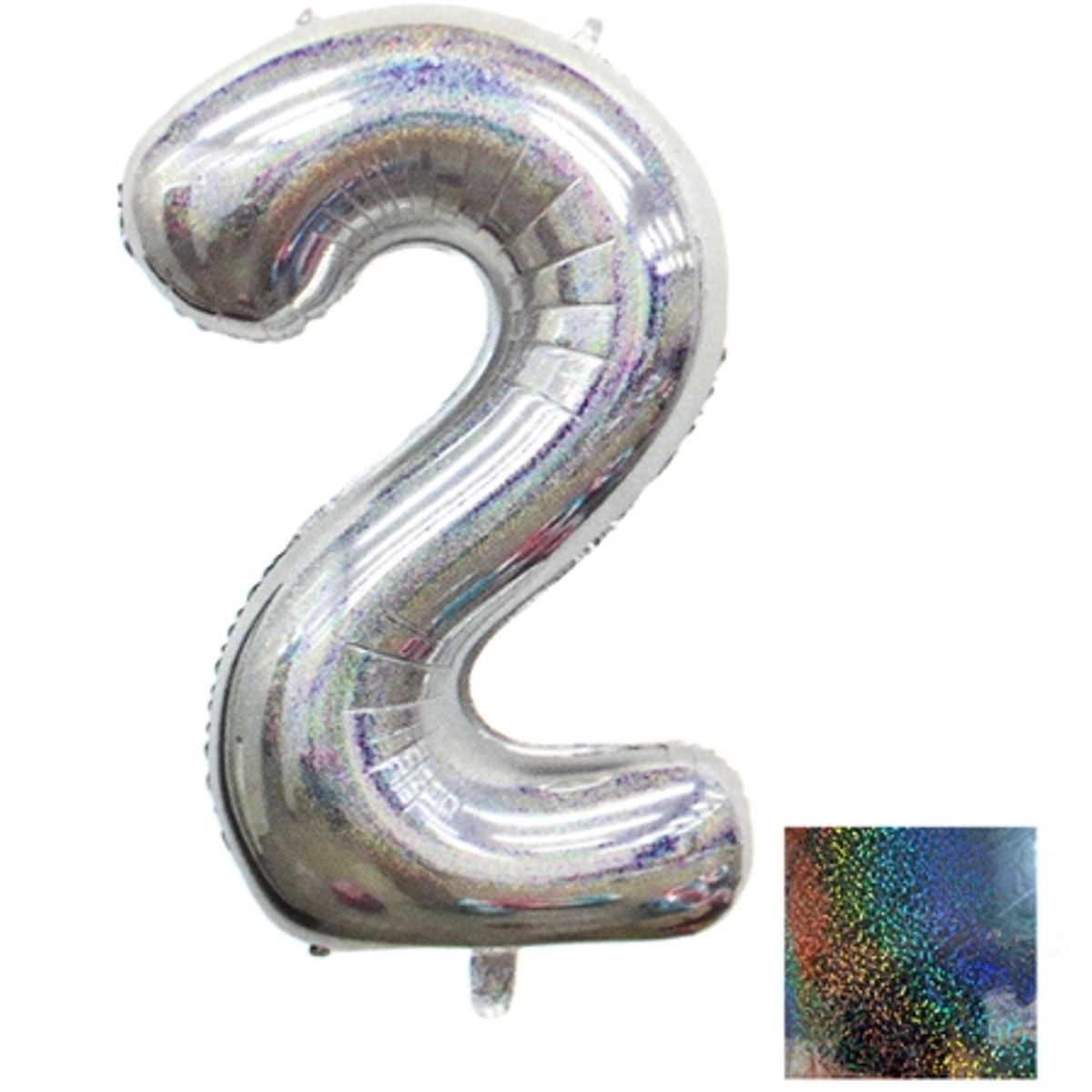 GENERICO - Globo Metal Numero Color Plateado 2