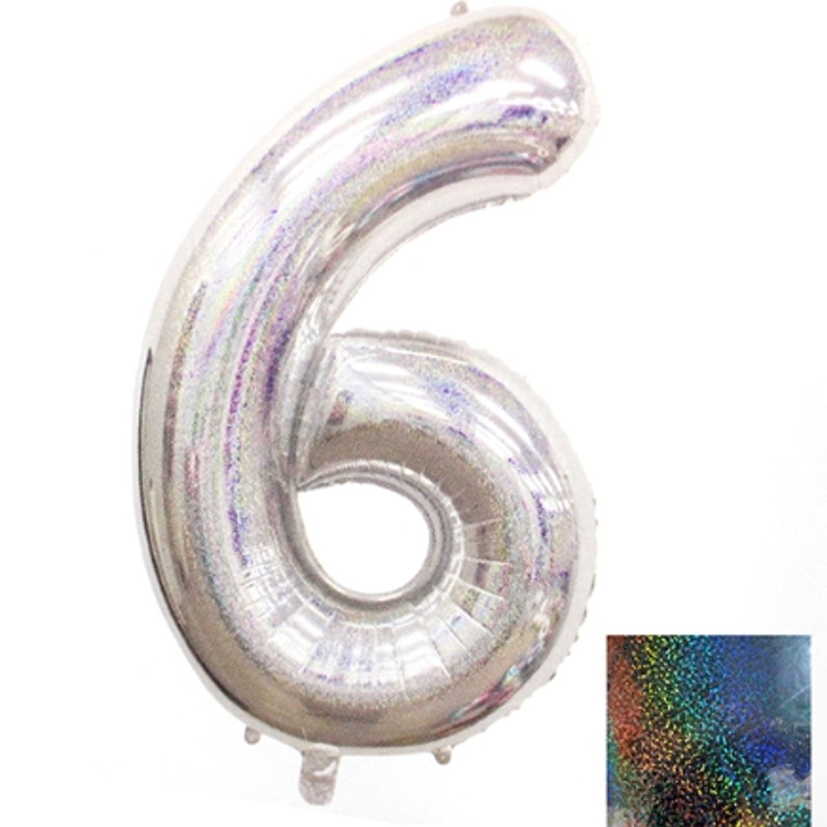 GENERICO - Globo Metal Numero Color Plateado 6