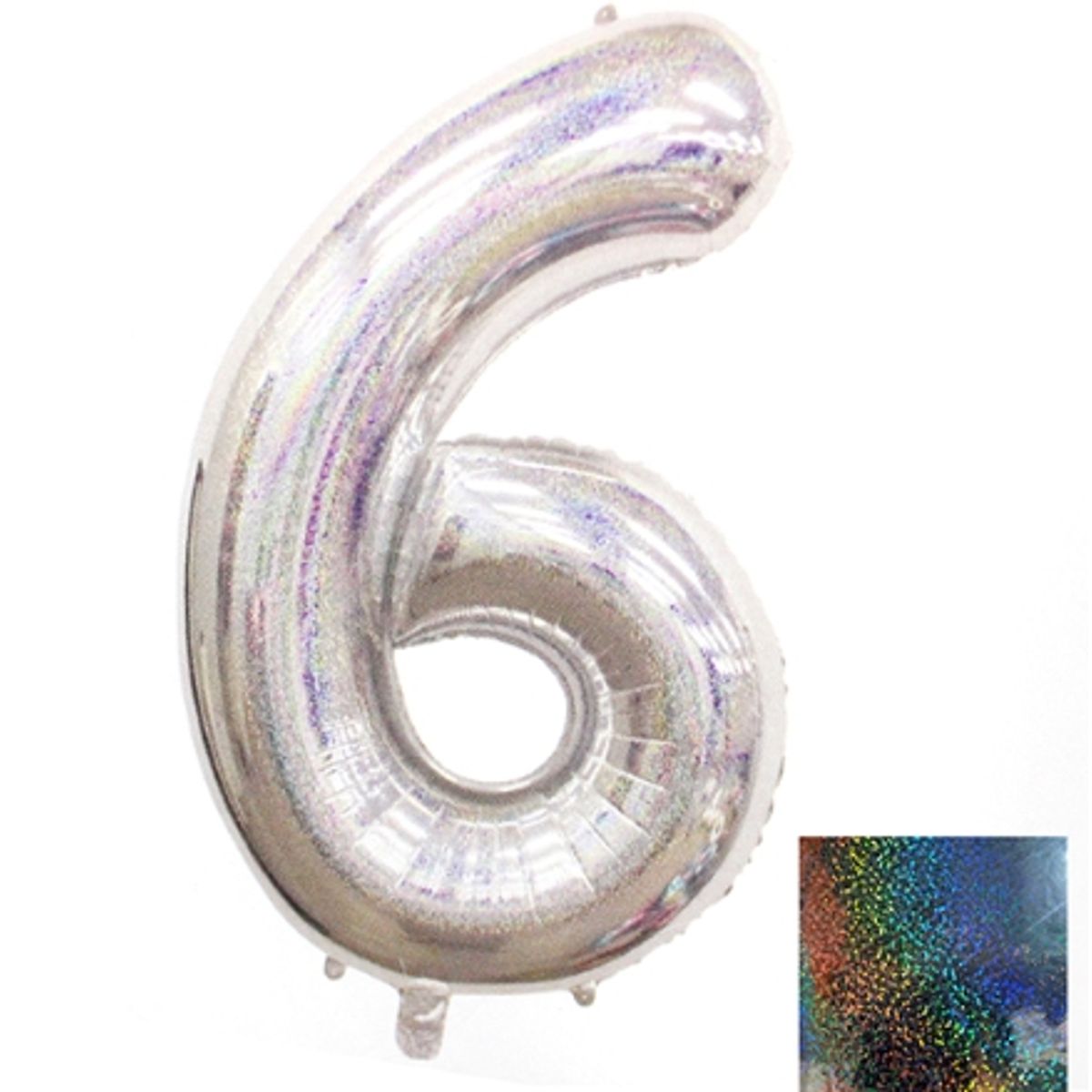 GENERICO - Globo Metal Numero Color Plateado 6