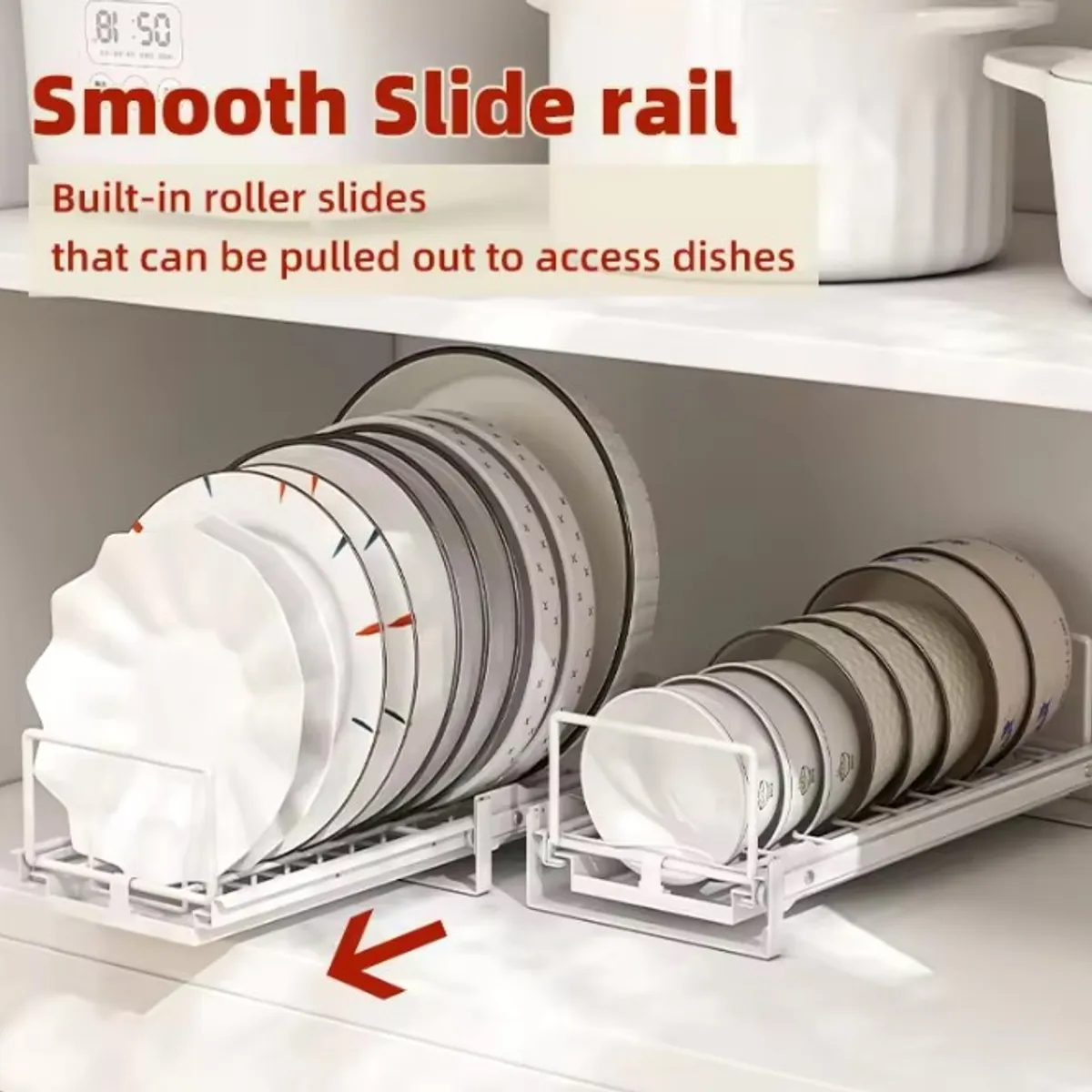 GENERICO - Organizador de Platos Extraíble con Riel