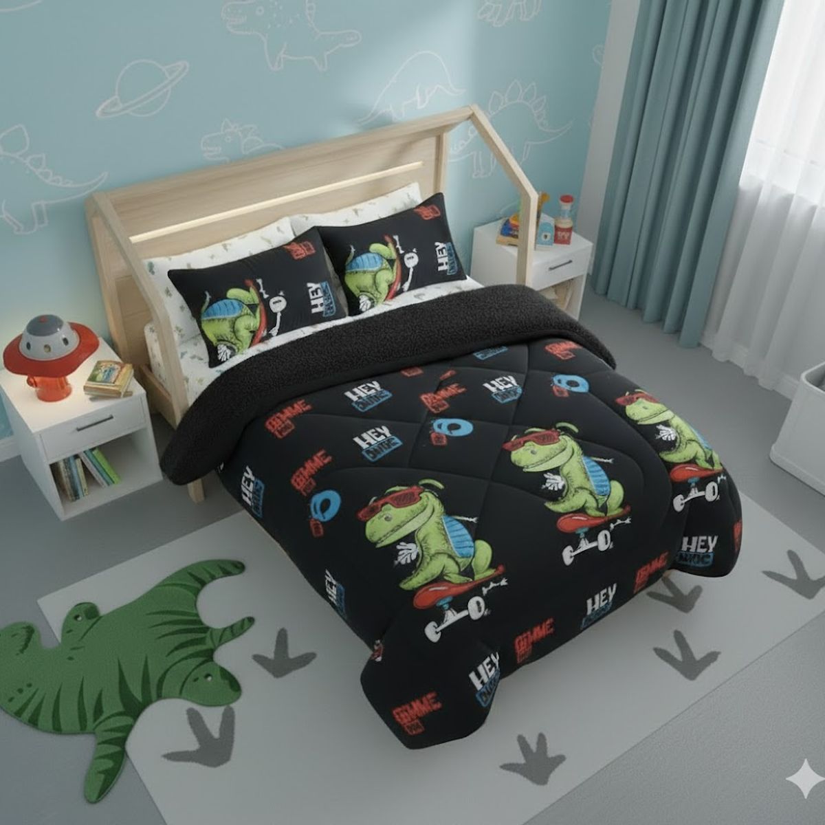 DIANA - COBERTOR DE INVIERNO 1.5 PLAZA PLUMON CON CHIPORRO DINO PATIN