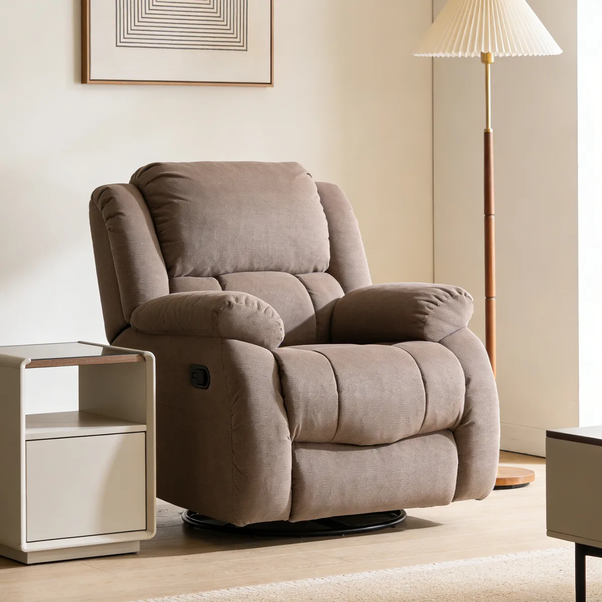 ELEMENT DESIGN - Berger Reclinable con Masajes Y Calefacción Tela Café