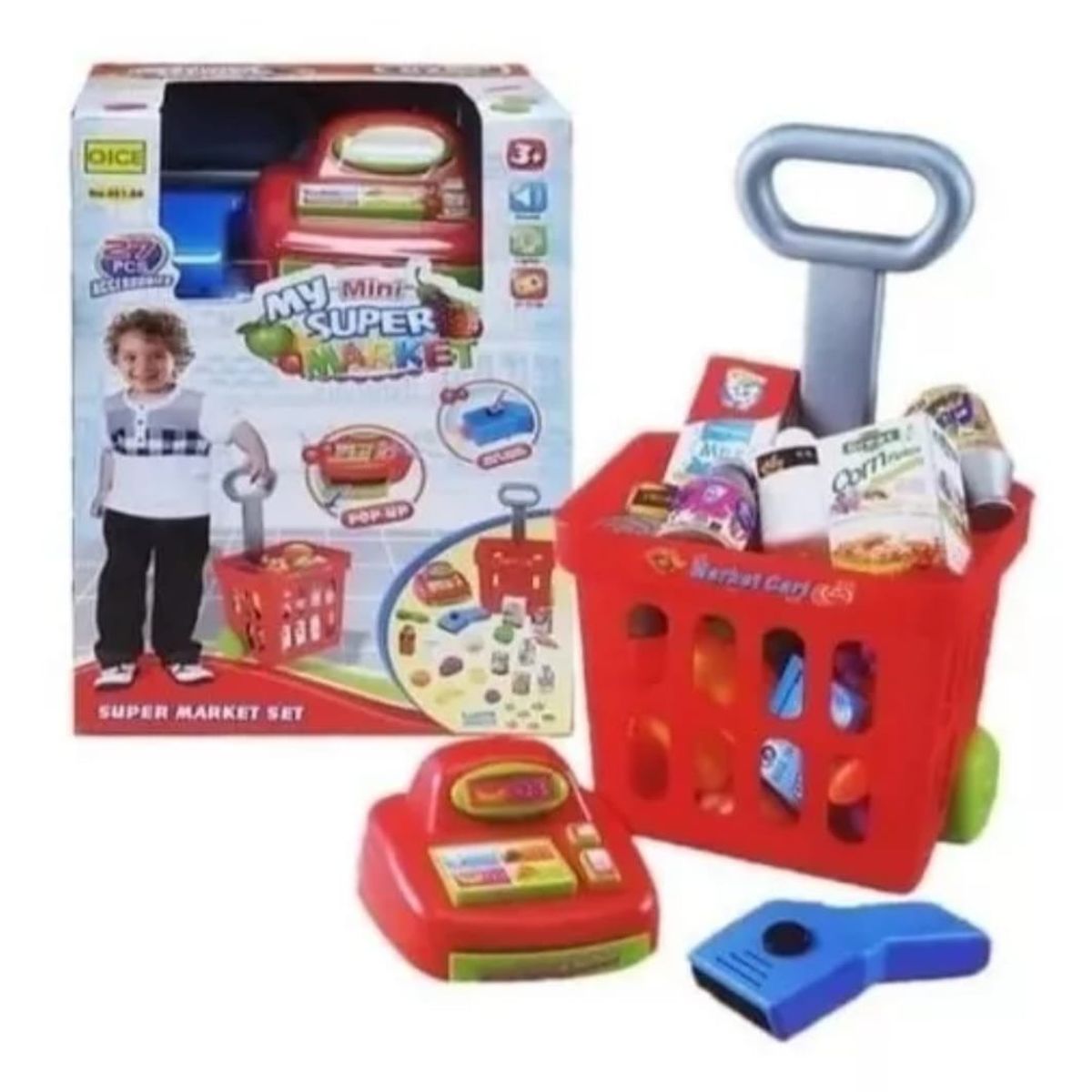 GENERICO - Caja Registradora Mini Carrito De Supermercado Juegos Niños
