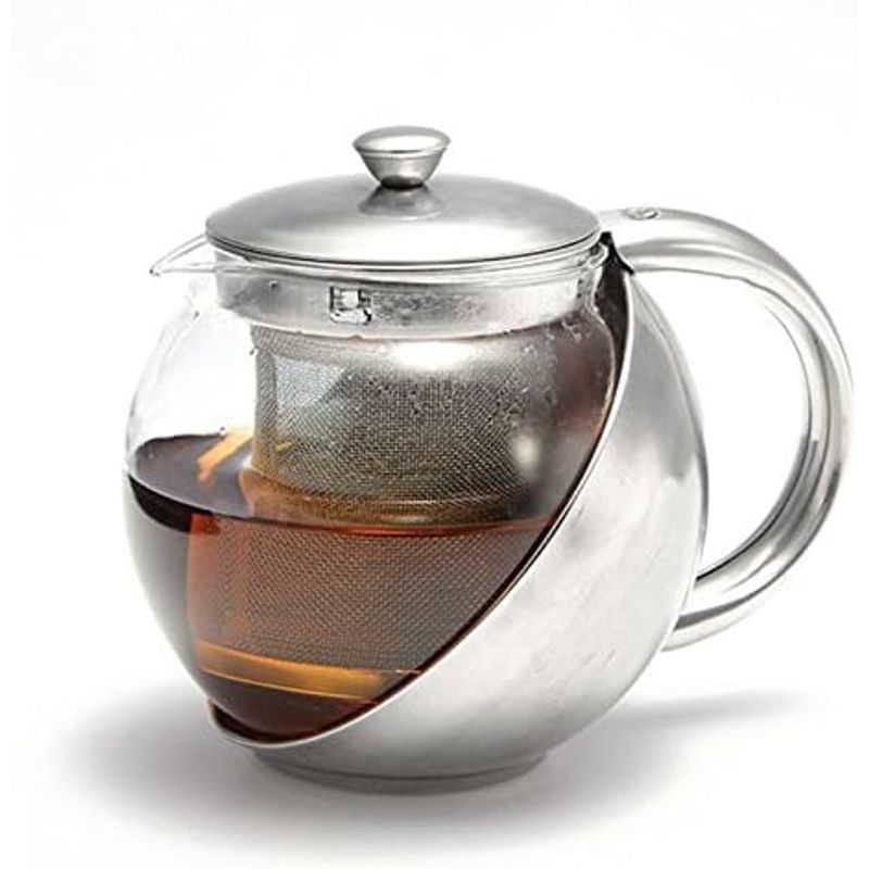 GENERICO - Tetera De Vidrio C Infusor De Acero Inoxidable 900 ml