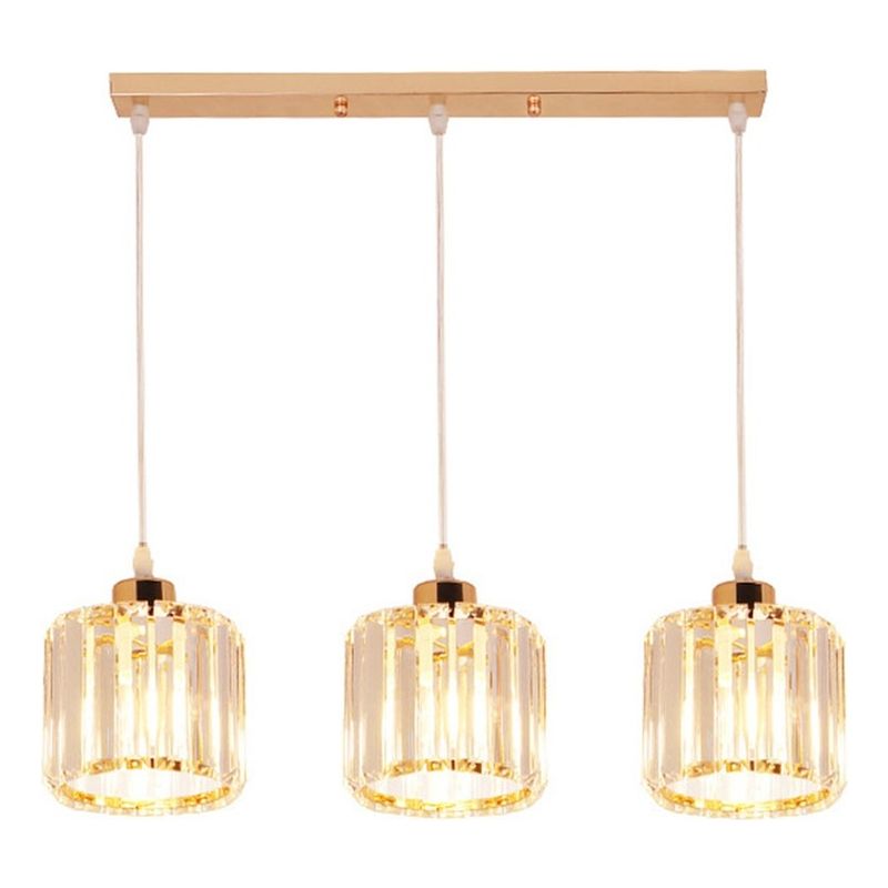 HOME NEAT - Lámpara de techo nordic modern strip cristal 3 luces E27 oro
