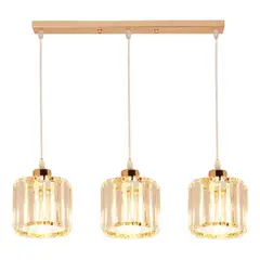 HOME NEAT - Lámpara de techo nordic modern strip cristal 3 luces E27 oro