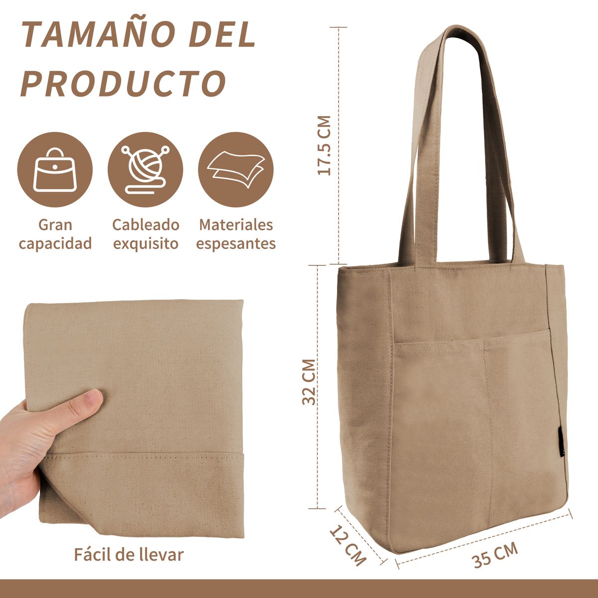 YAYKO - Bolsa Hombro Para Mujer De Lona Tote Bolsos De Moda Original