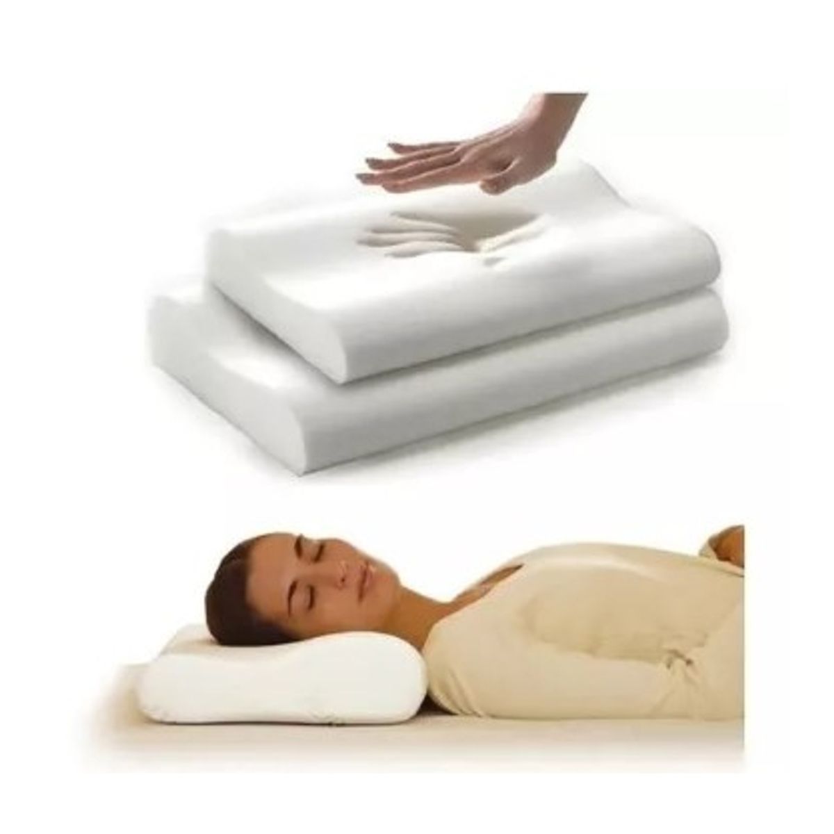 GENERICO - Almohada Cervical Viscoelastica Mejora Postura Cama