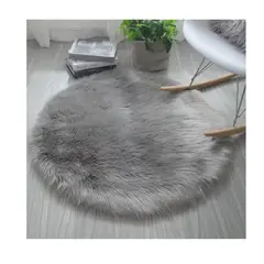 GENERICO - Alfombra Redonda Peluda Piel De Conejo Sintético 100 Cm