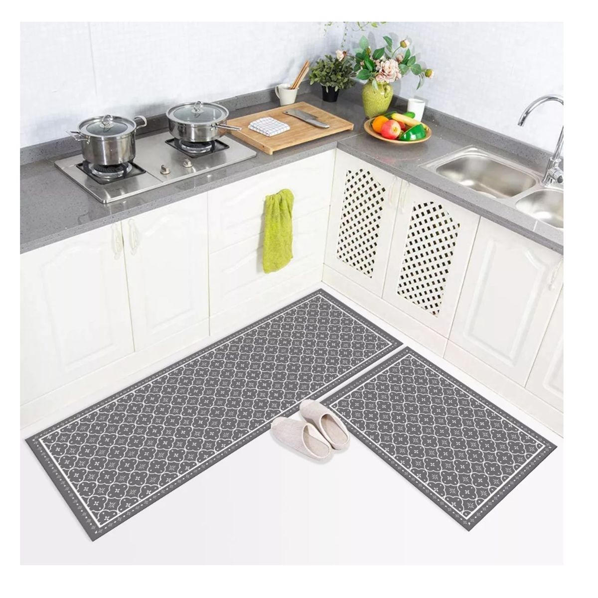 GENERICO - Set 2 Alfombras De Cocina Antideslizante - Estambul