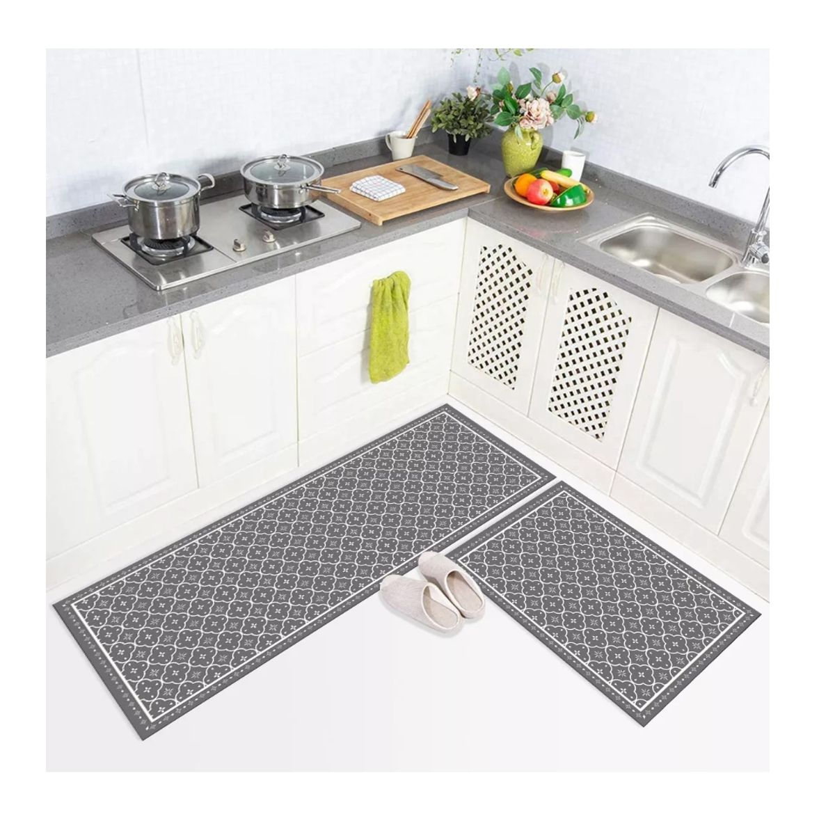 GENERICO - Set 2 Alfombras De Cocina Antideslizante - Estambul