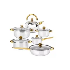 GENERICO - Set De Ollas Antiadherentes Bateria De Cocina Sertenes 12 Pc