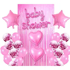GENERICO - Decoración Baby Shower Rosa X1