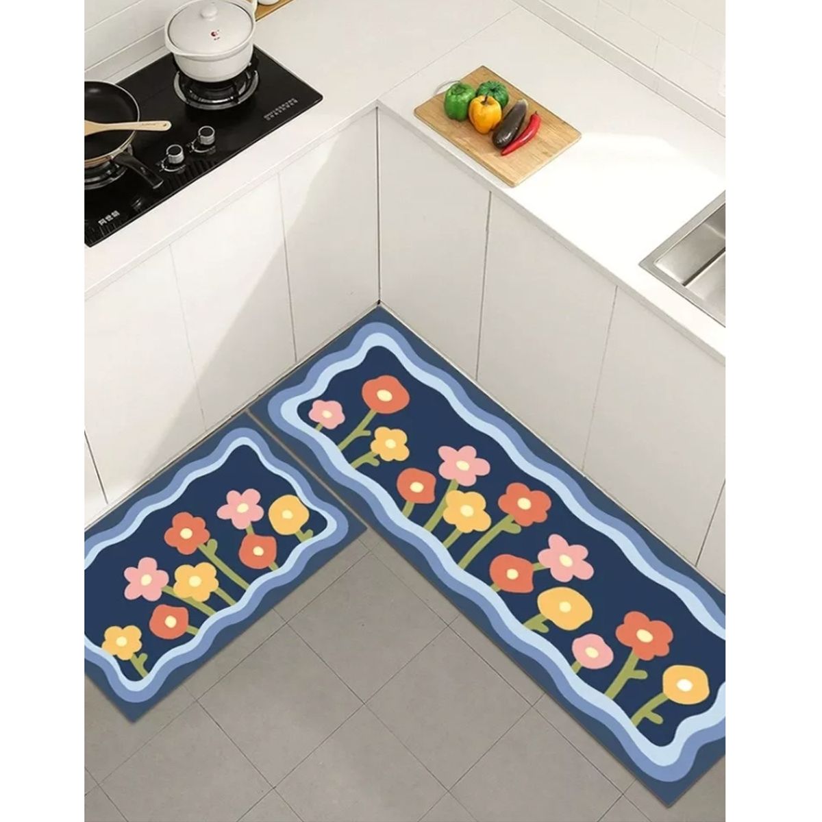 GENERICO - Alfombra Para Cocina Piso Entrada Baño Antideslizante Juego2
