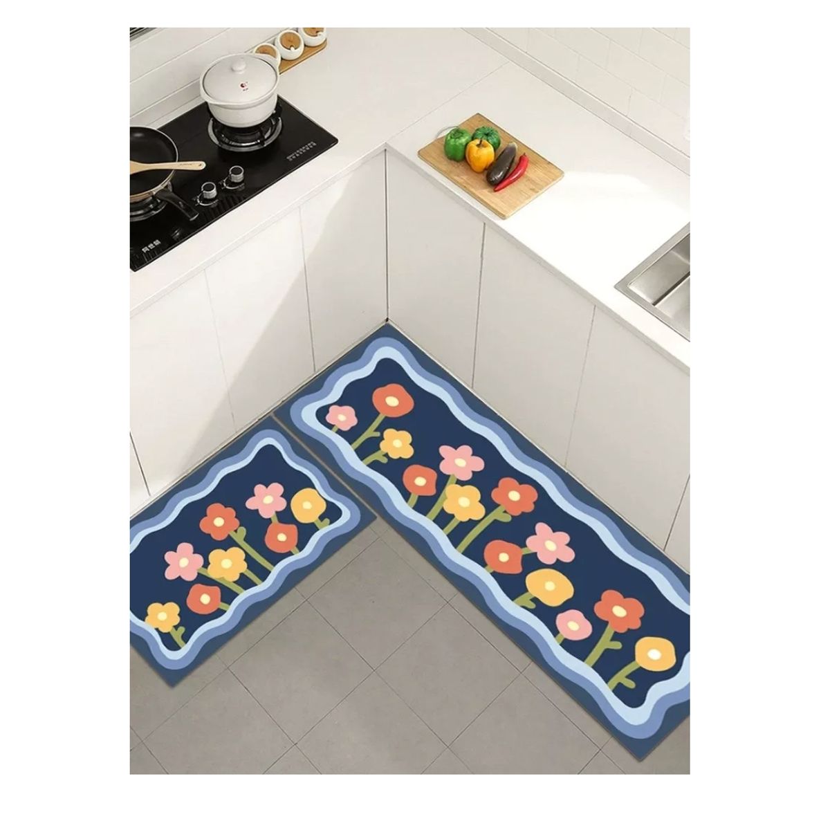 GENERICO - Alfombra Para Cocina Piso Entrada Baño Antideslizante Juego2