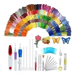 GENERICO - Kit 187 Agujas Mágicas E Hilos Para Bordar 150 Colores