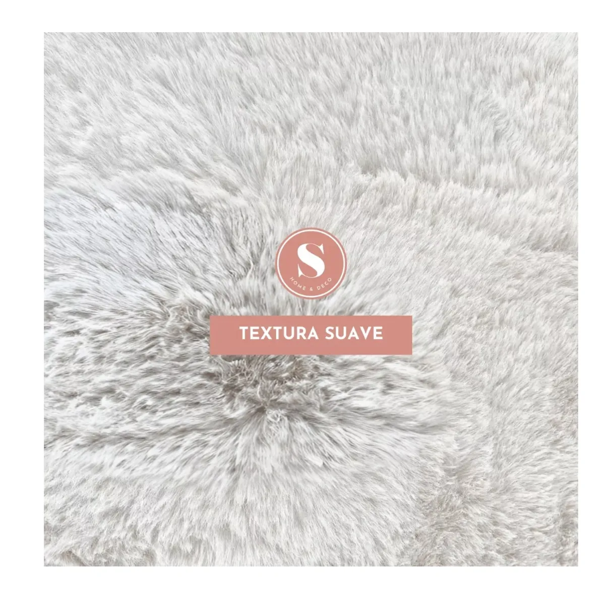 GENERICO - Alfombra Redonda Peluda Piel De Conejo Sintético