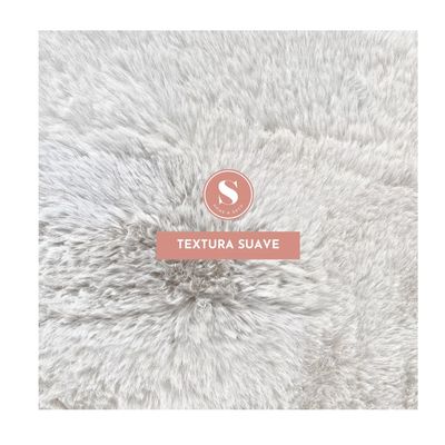 Imagen 2 del producto Alfombra Redonda Peluda Piel De Conejo Sintético