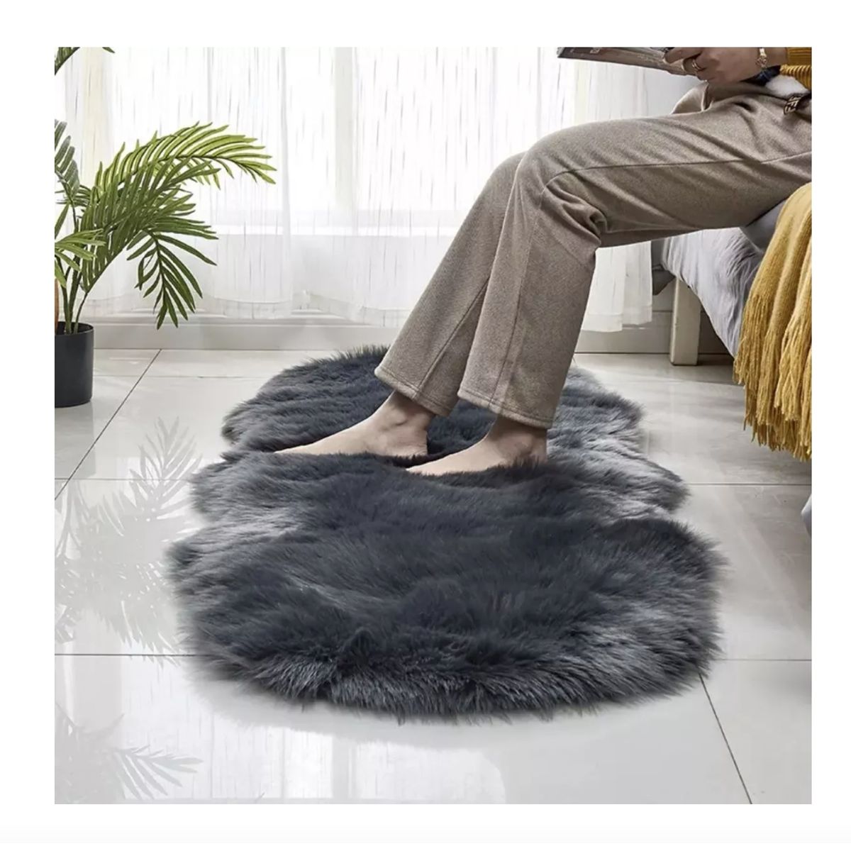 GENERICO - Bajada De Cama Alfombra Peluda Oveja Larga 180x64cm