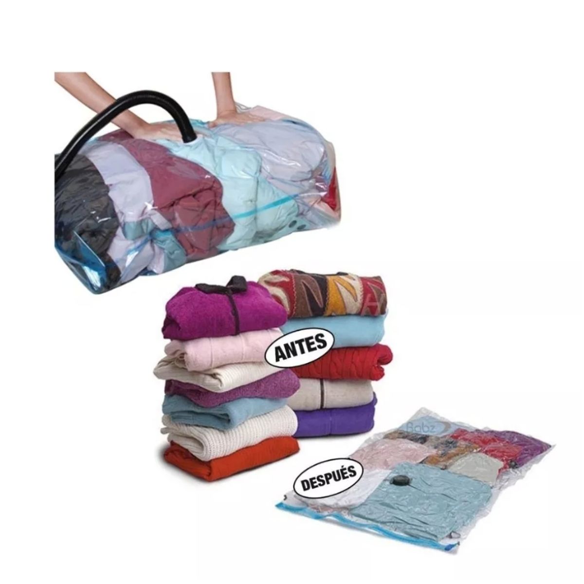 GENERICO - Pack 12 Bolsas Al Vacio Comprimir Ropa Ahorra Espacio 60x80