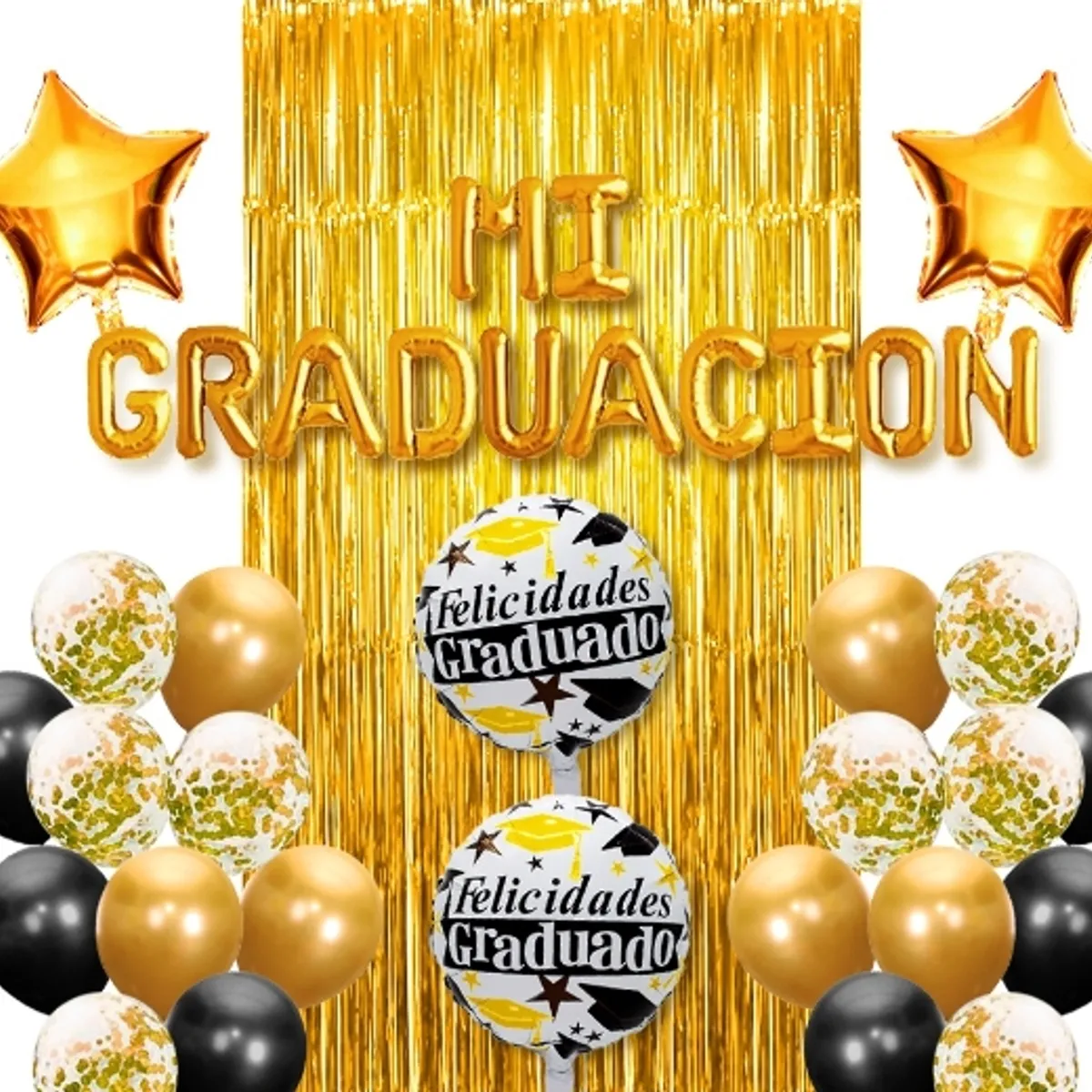 GENERICO - Cortina Globo Dorado Mi Graduación