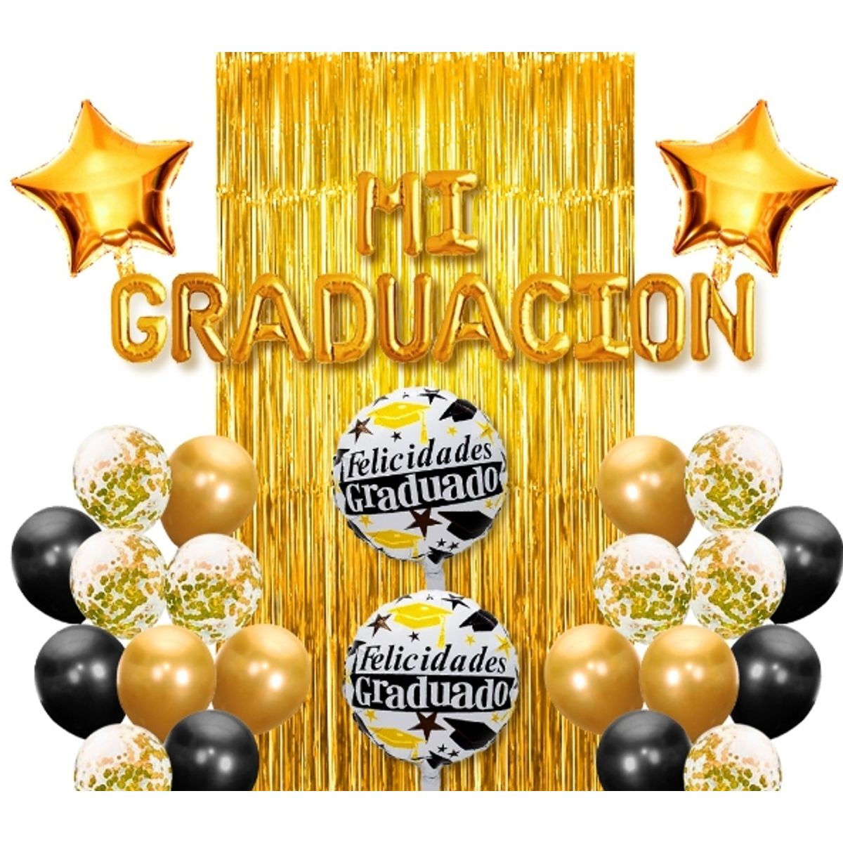 GENERICO - Cortina Globo Dorado Mi Graduación