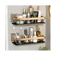 GENERICO - Organizador De Ducha Set X2 Repisa Baño Adhesivo