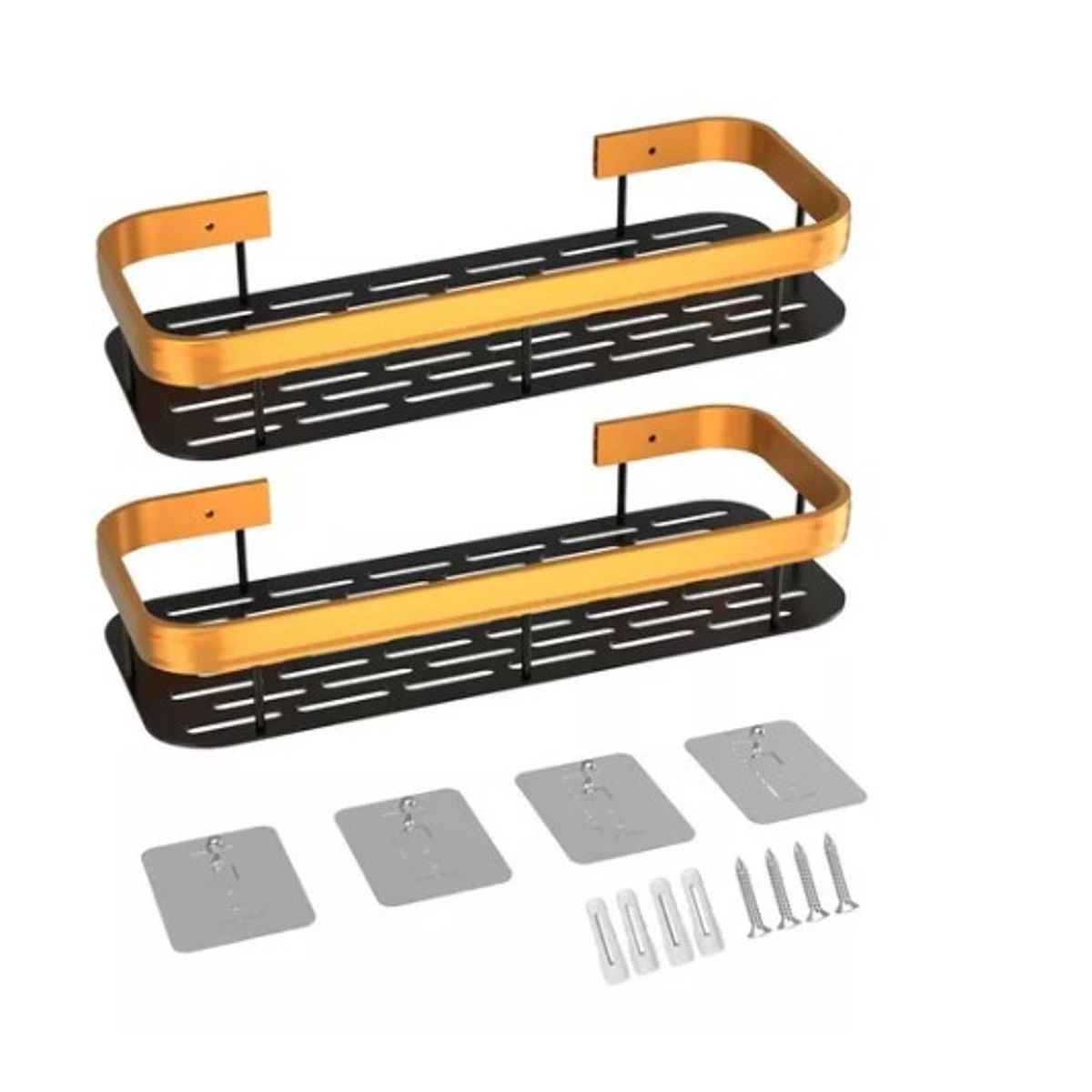 GENERICO - Organizador De Ducha Set X2 Repisa Baño Adhesivo
