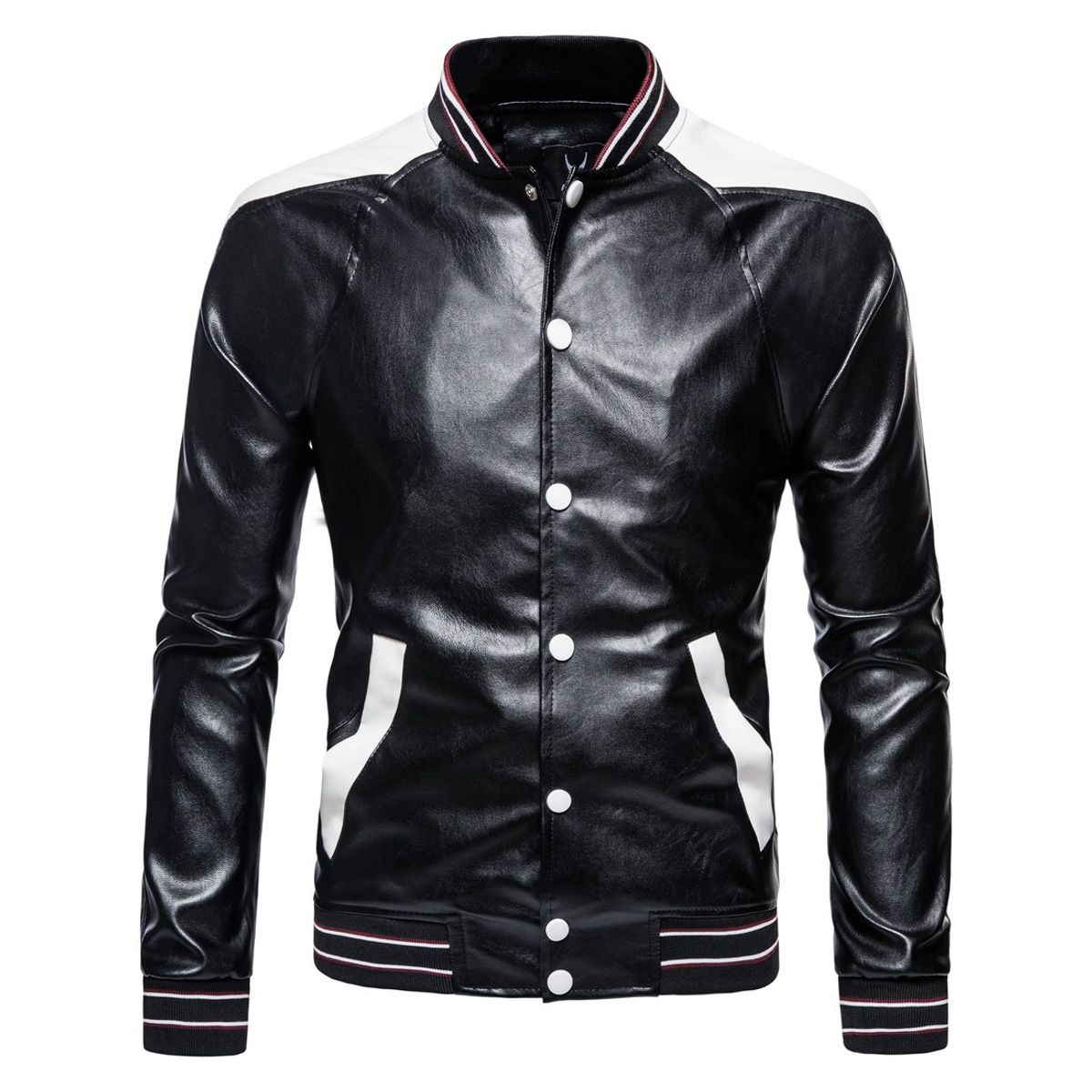 BLWOENS - Chaqueta con botones para hombres -Negro