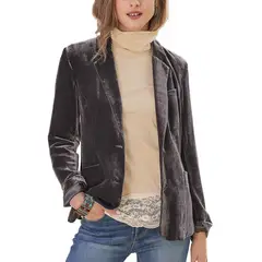 BLWOENS - Chaqueta con botón para mujer - Gris