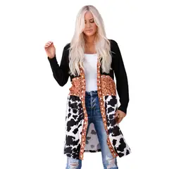 BLWOENS - Chaqueta larga con diseño para mujer - Negro