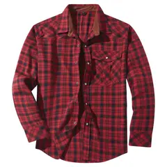 BLWOENS - Chaqueta a cuadros con botones para hombres -Rojo