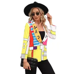 BLWOENS - Chaqueta con botones para mujer - Amarillo