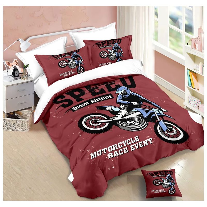 COMPRAPO - Cubrecama Quilt Infantil Juvenil Liviano 1.5 Pza Mod Motocross