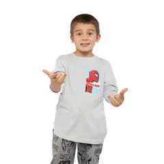 MARVEL - Polera Manga Larga Niño Caras Spiderman Gris