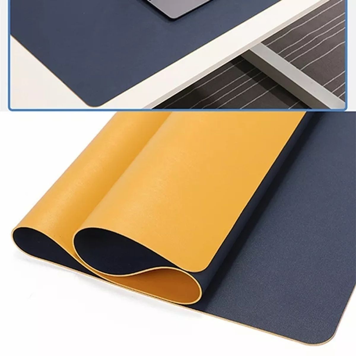 GENERICO - Alfombrilla Mousepad De Cuero Impermeable Reversible 80x40