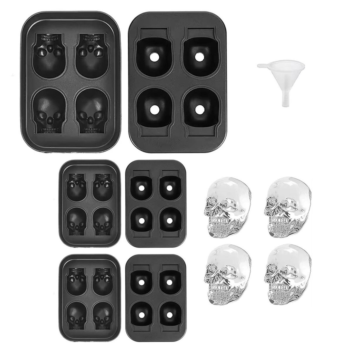 CASATUA - Cubetas Hielo Cubetera Molde Silicona Casatua - Calavera X3