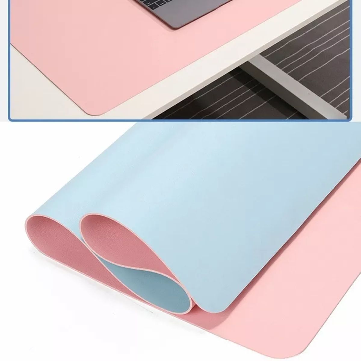 GENERICO - Alfombrilla Mousepad De Cuero Impermeable Reversible 80x40