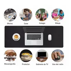 GENERICO - Alfombrilla Mousepad De Cuero Impermeable Reversible 80x40