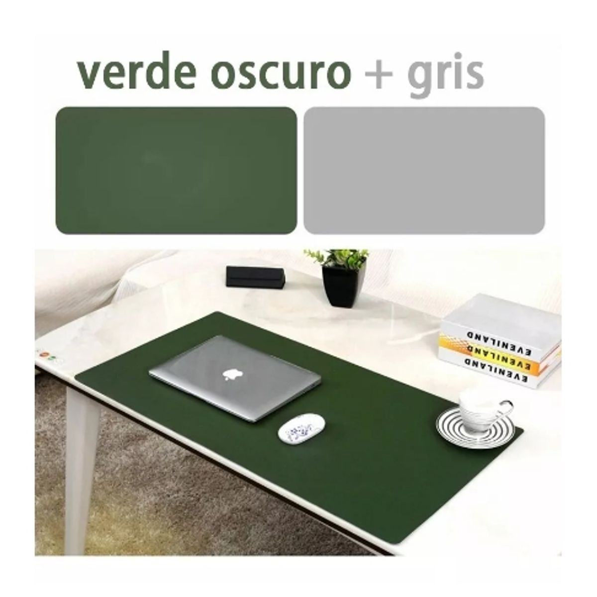 GENERICO - Alfombrilla Mousepad De Cuero Impermeable Reversible 80x40