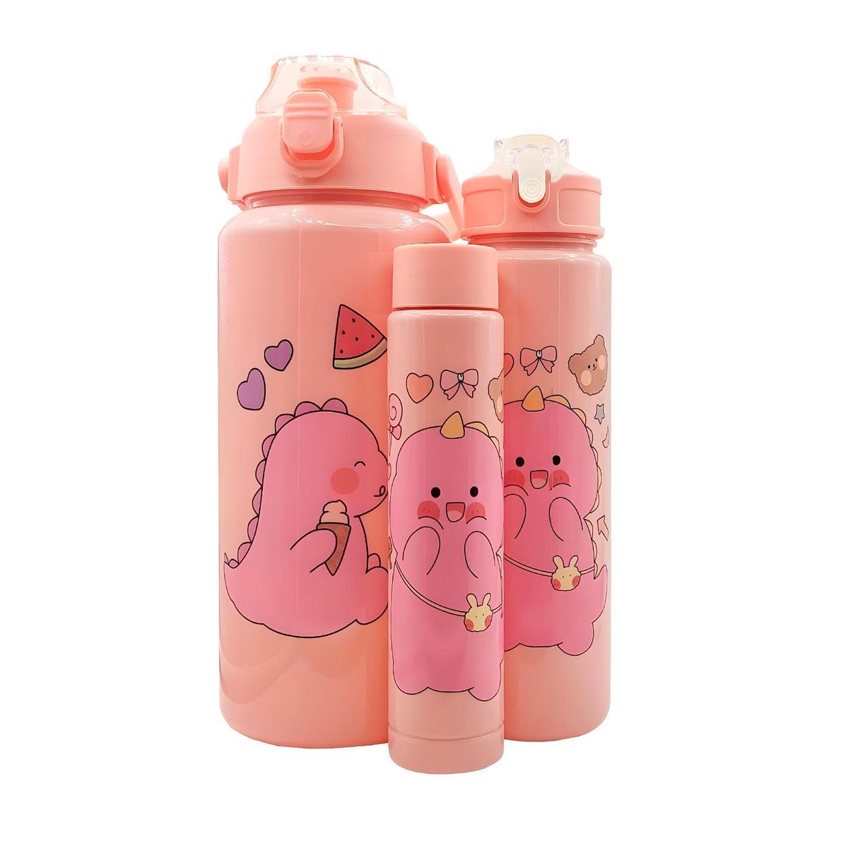 GENERICO - Botellas de Agua Motivacional 2L 3 en 1 - Rosa