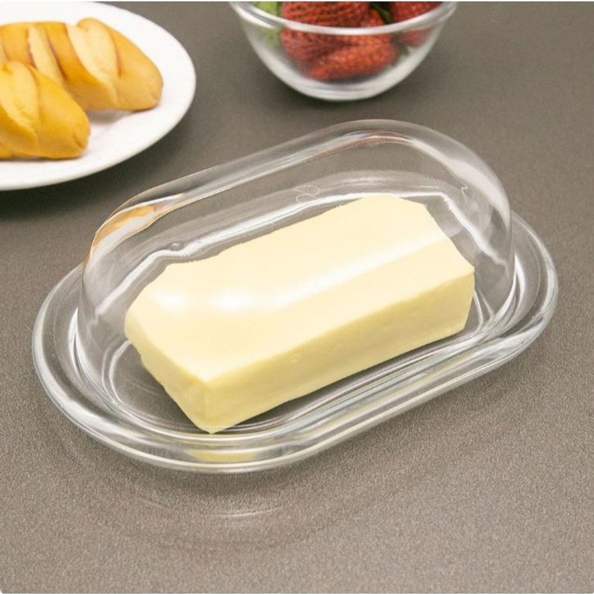 PASABAHCE - SET DE 2 MANTEQUILLERO VIDRIO LÍNEA BASICA PASABAHCE