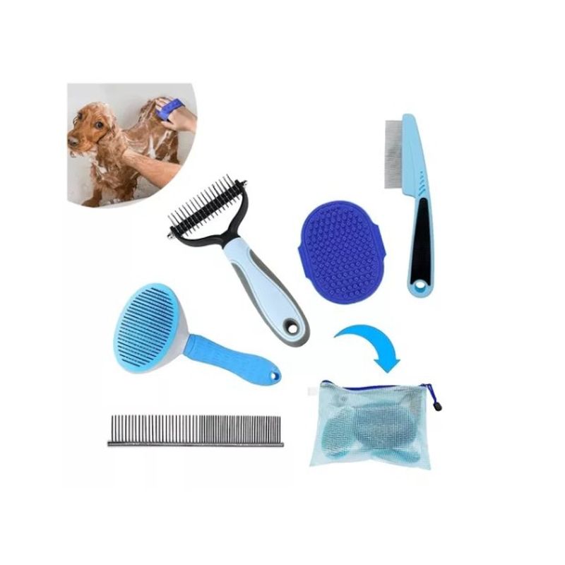 GENERICO - 5 Kit Cepillo Deslanador De Pelo Para Perros Evita Los Nudos